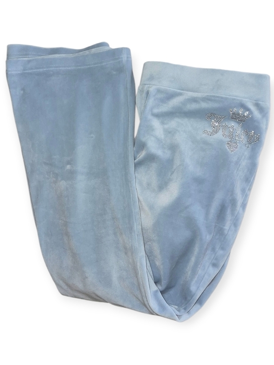 Juicy Couture Pants - Juicy Couture NEW Velour crown Track Pant Vtg Style  Light Blue Rhinestone Bling